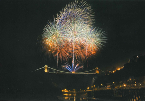Fireworks Over the Bridge Postcard